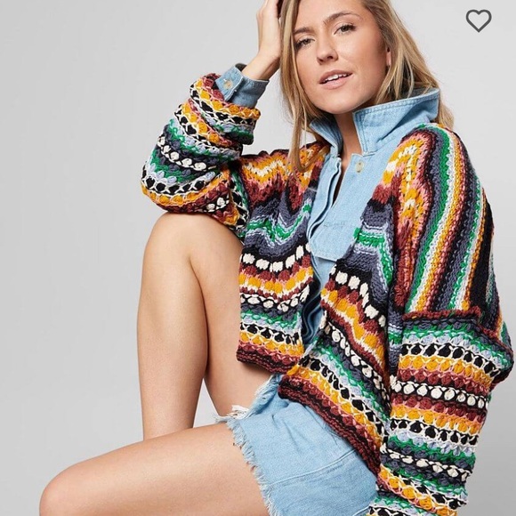 Free People Sweaters - NWT FREE PEOPLE L Boho Feeling Nostalgic Cardigan